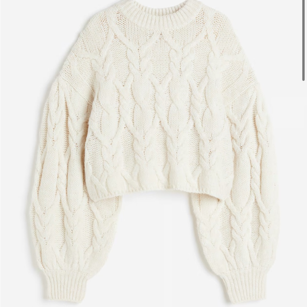 H&M Cable Knit Sweater - Small - Cream